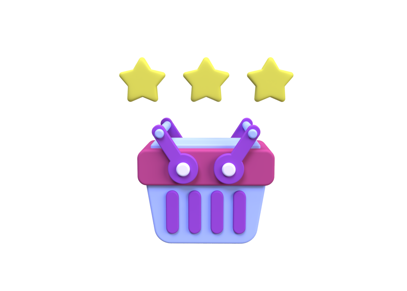 basket with star rating concept illustration for business idea concept background png