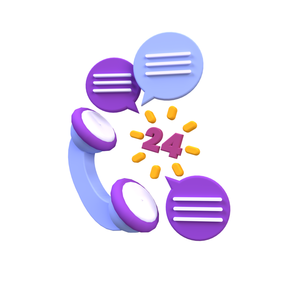 stödoperatör med hörlurar illustration för affärsidé koncept isolerad på färgglad bakgrund, 3d, gör png