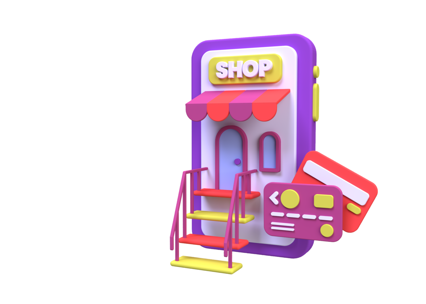 Online store with smartphone shop concept illustration for business idea concept background png