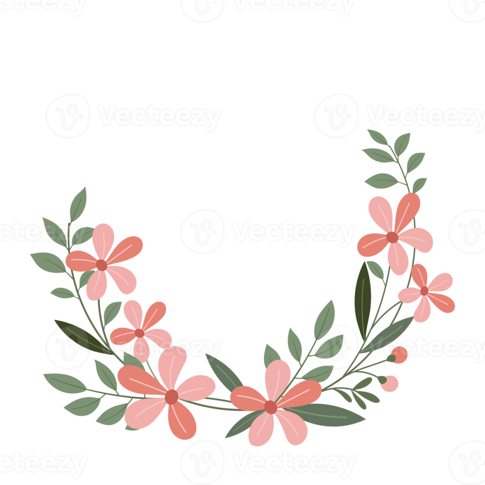 coroa de flores em estilo simples png