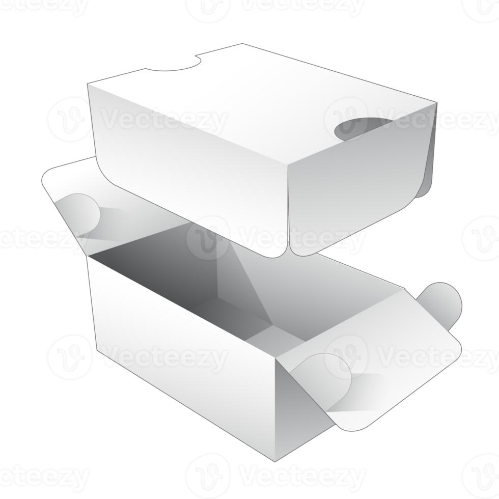 maquete de caixa de embalagem 3d png