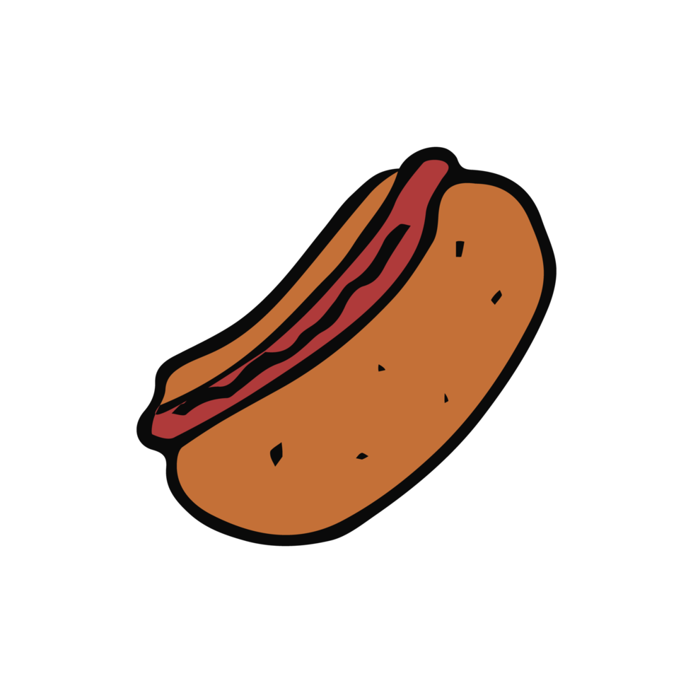 icône png de hot-dog. icône de hot-dog doodle