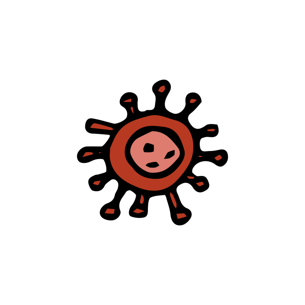 eenvoudig viruspictogram. doodle png-pictogram van virus. png