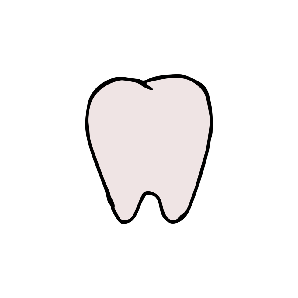 Tooth icon. Simple doodle colored tooth icon. Png tooth