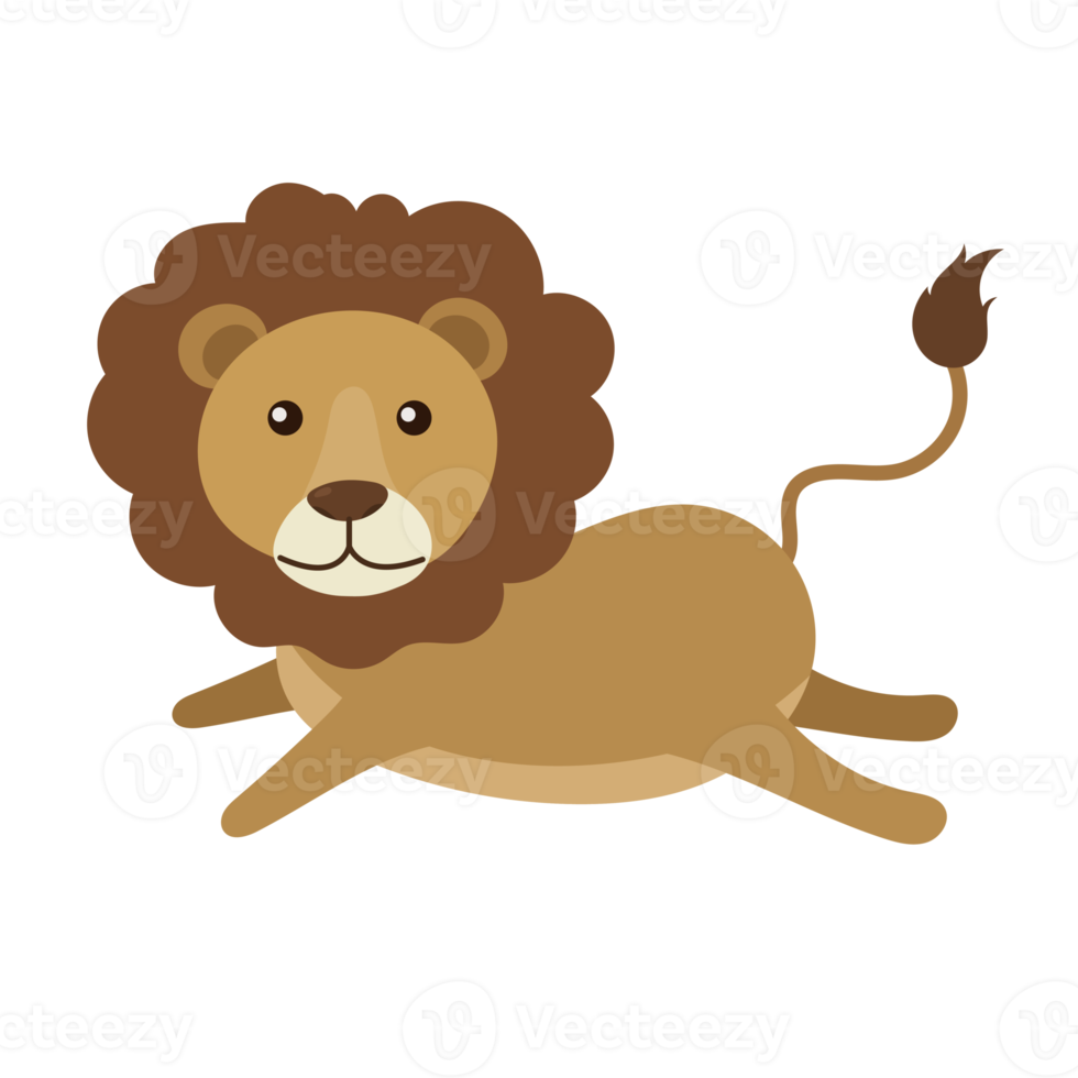 Free lion cartoon in flat style 8480755 PNG with Transparent Background