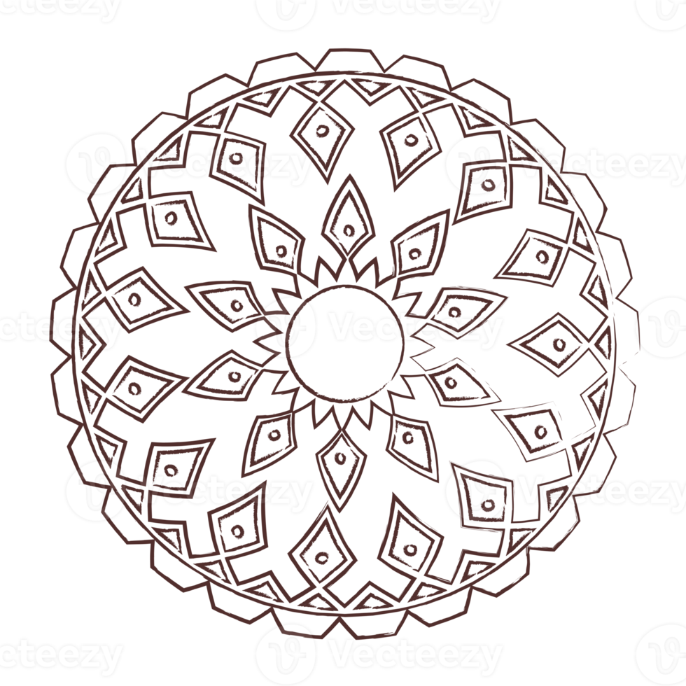 Mandala doodle line art png