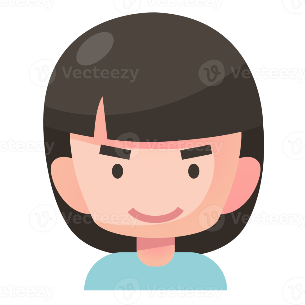 Avatar cartoon in flat style png