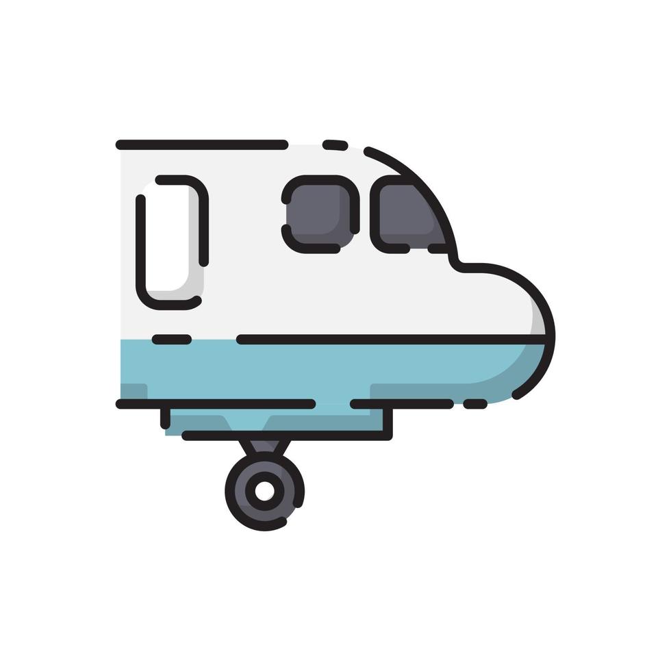 Cute White Plane Head Flat Design Cartoon for Shirt, Poster, Gift Card, Cover, Logo, Sticker and Icon. vector