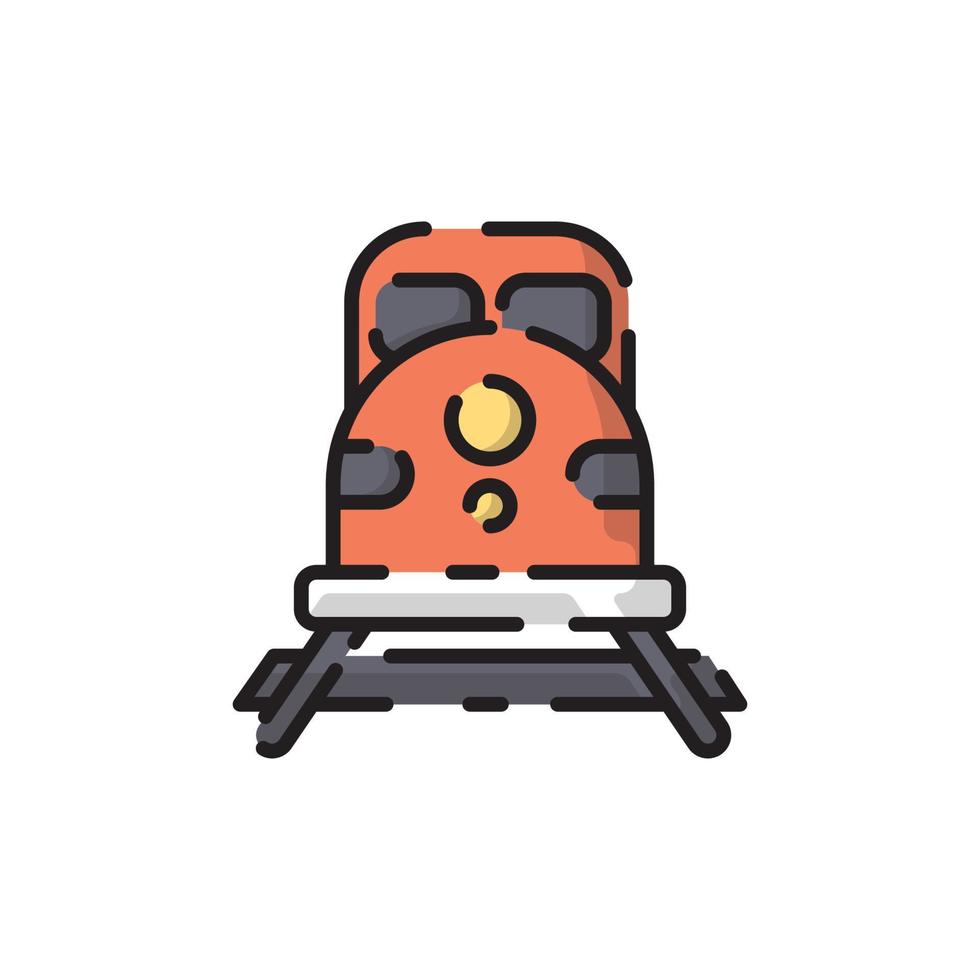 Cute Train Head Flat Design Cartoon for Shirt, Poster, Gift Card, Cover, Logo, Sticker and Icon. vector