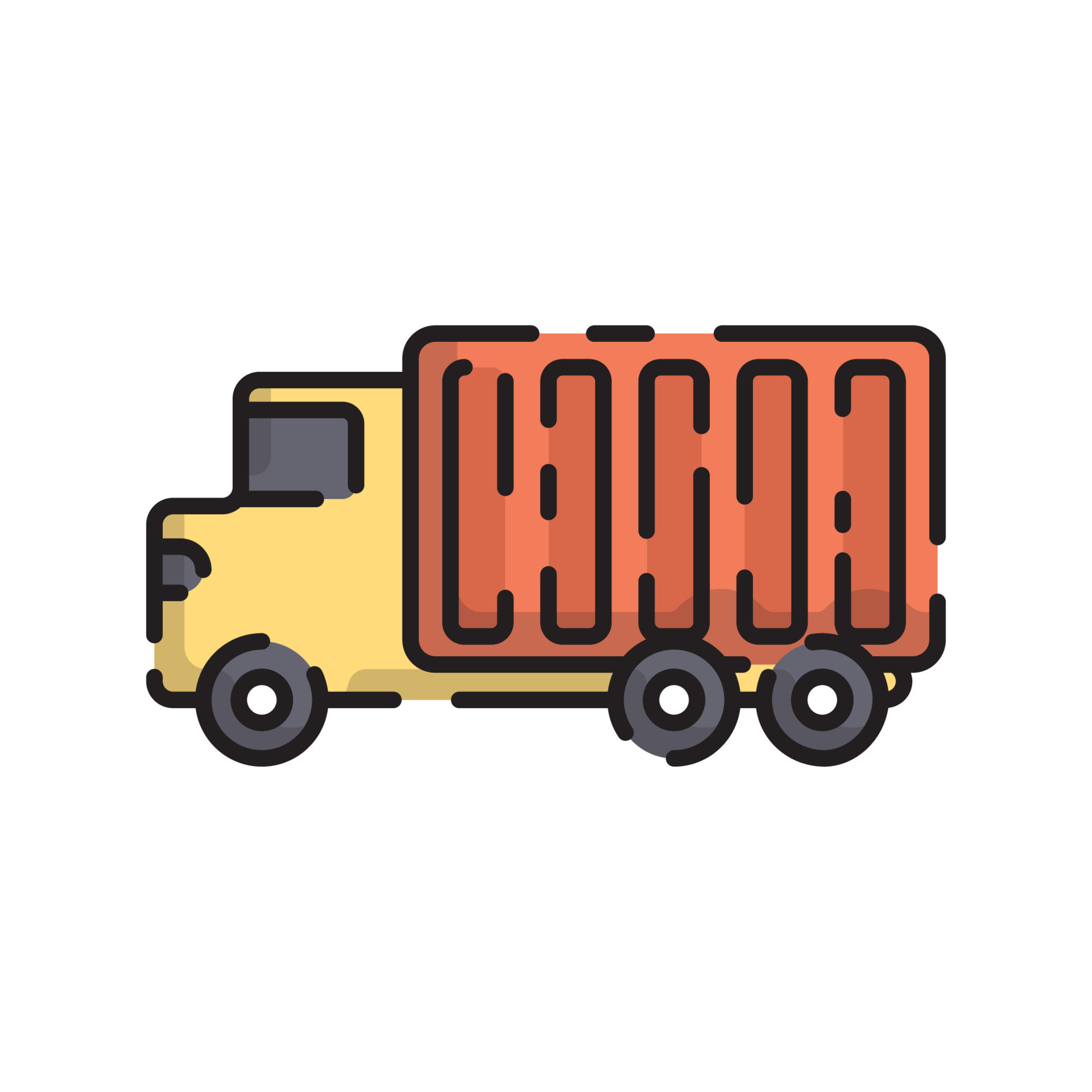 Cute Yellow Truck Car Flat Design Cartoon for Shirt, Poster, Gift Card,  Cover, Logo, Sticker and Icon. 8480890 Vector Art at Vecteezy