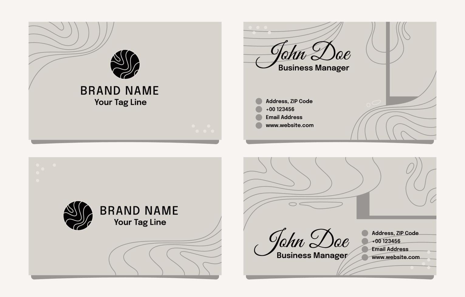 Modern Business Card in Monochromatic Color vector