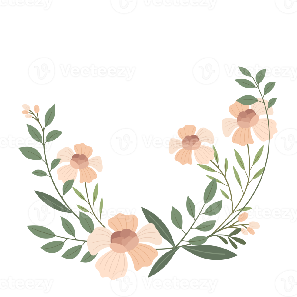 floral wreath in flat style png