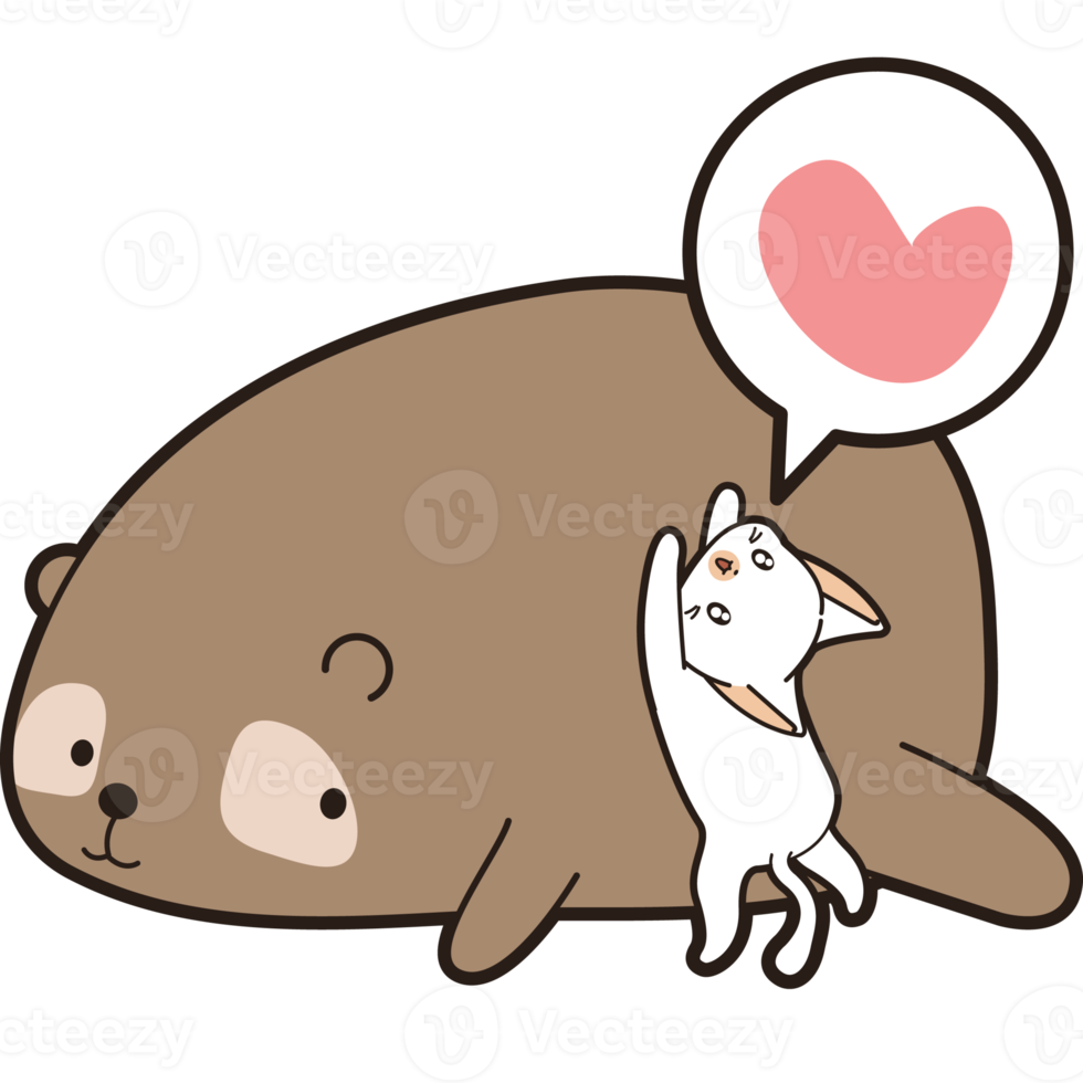 bear and cat character cartoon png