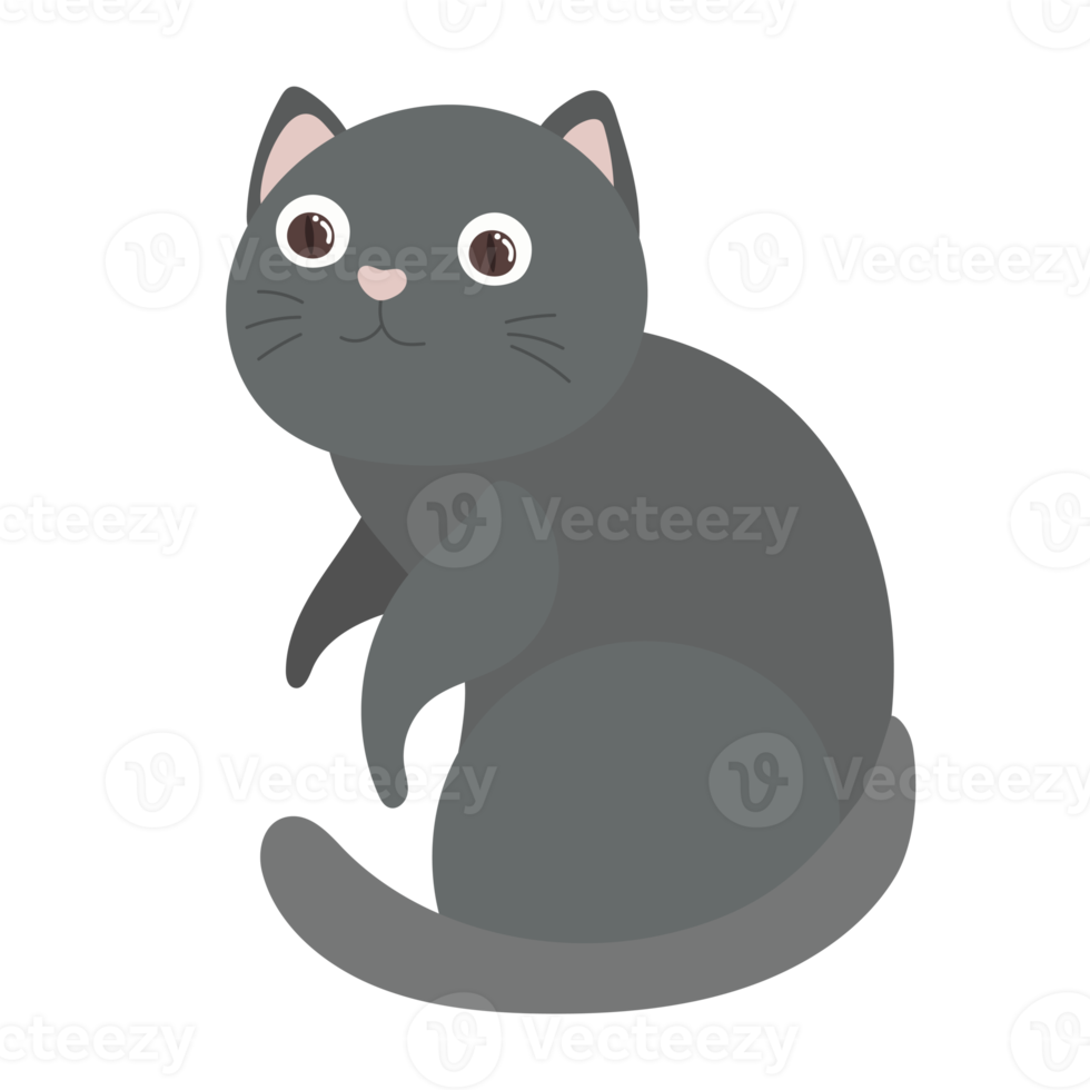 caricatura de gato en estilo plano png