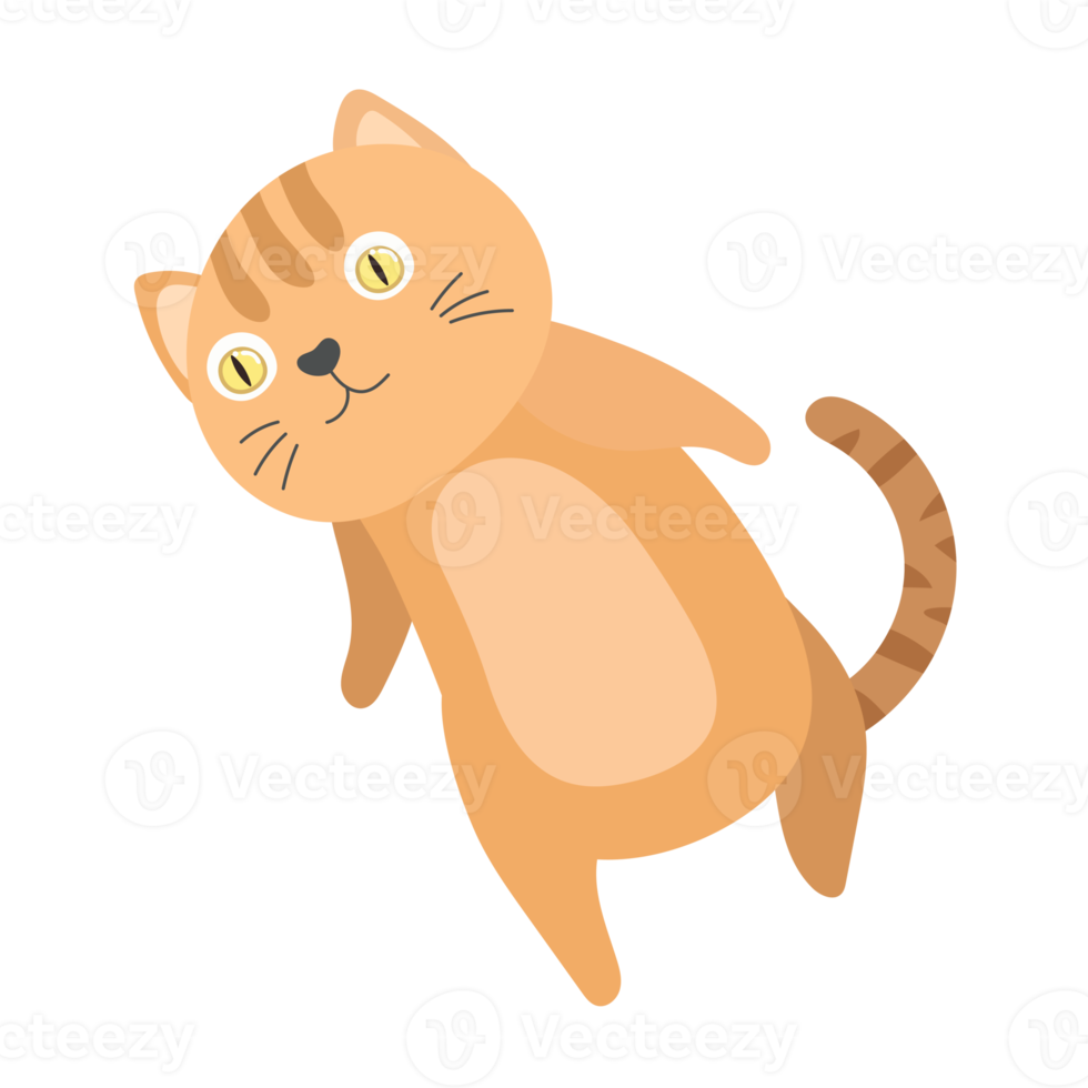 cat cartoon in flat style png