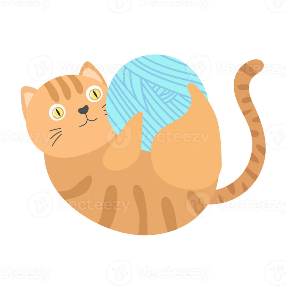 cat cartoon in flat style png