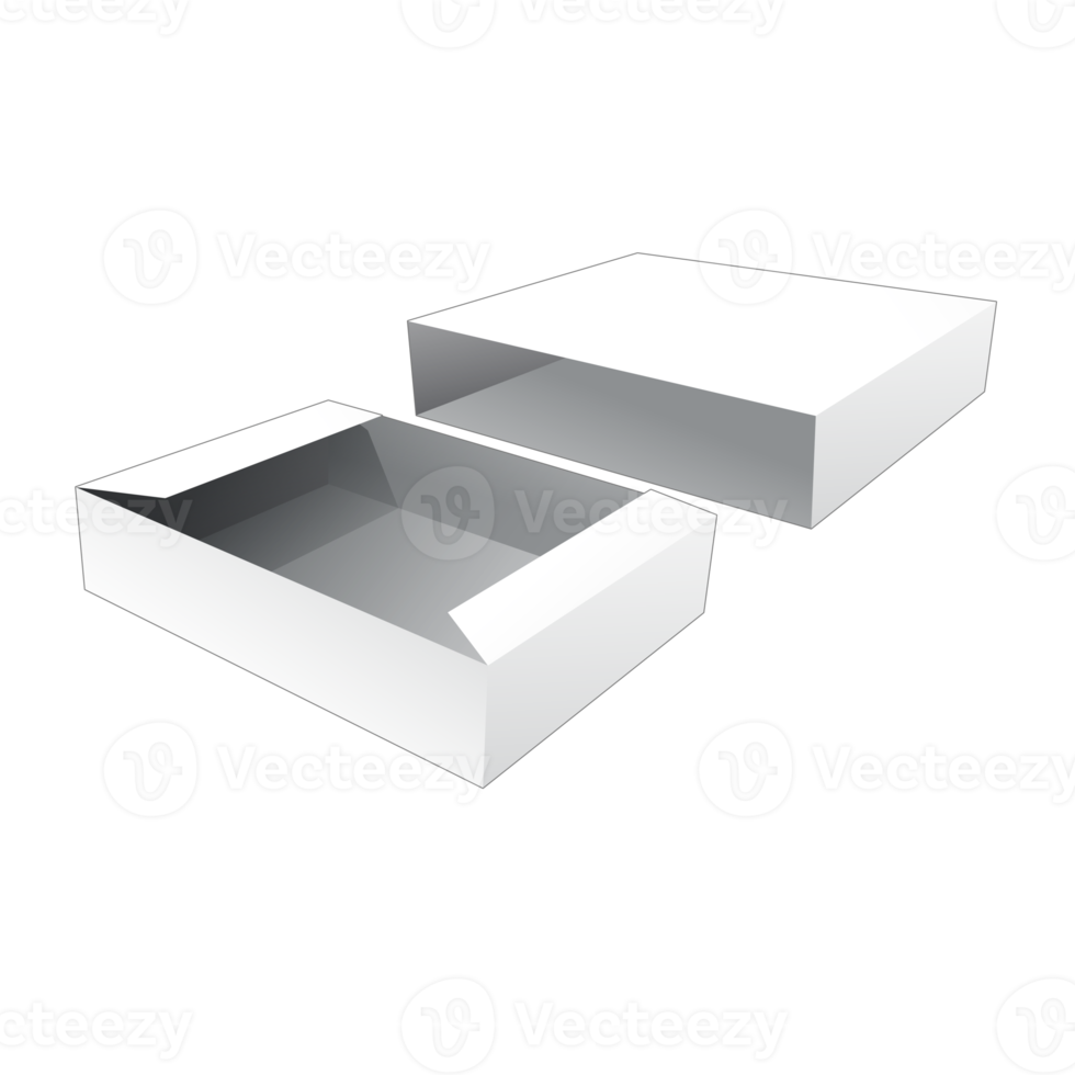 maquete de caixa de embalagem 3d png