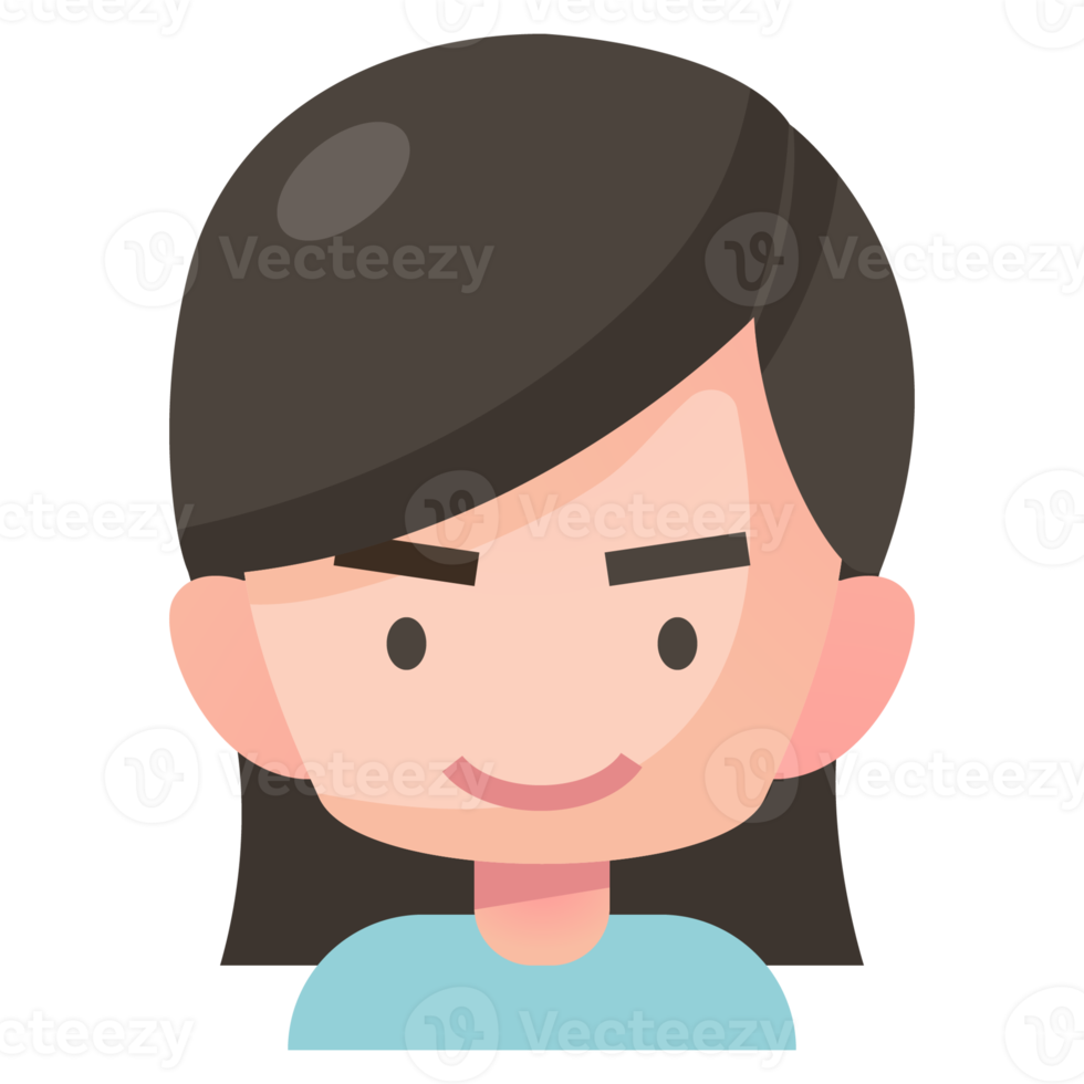 Avatar cartoon in flat style png