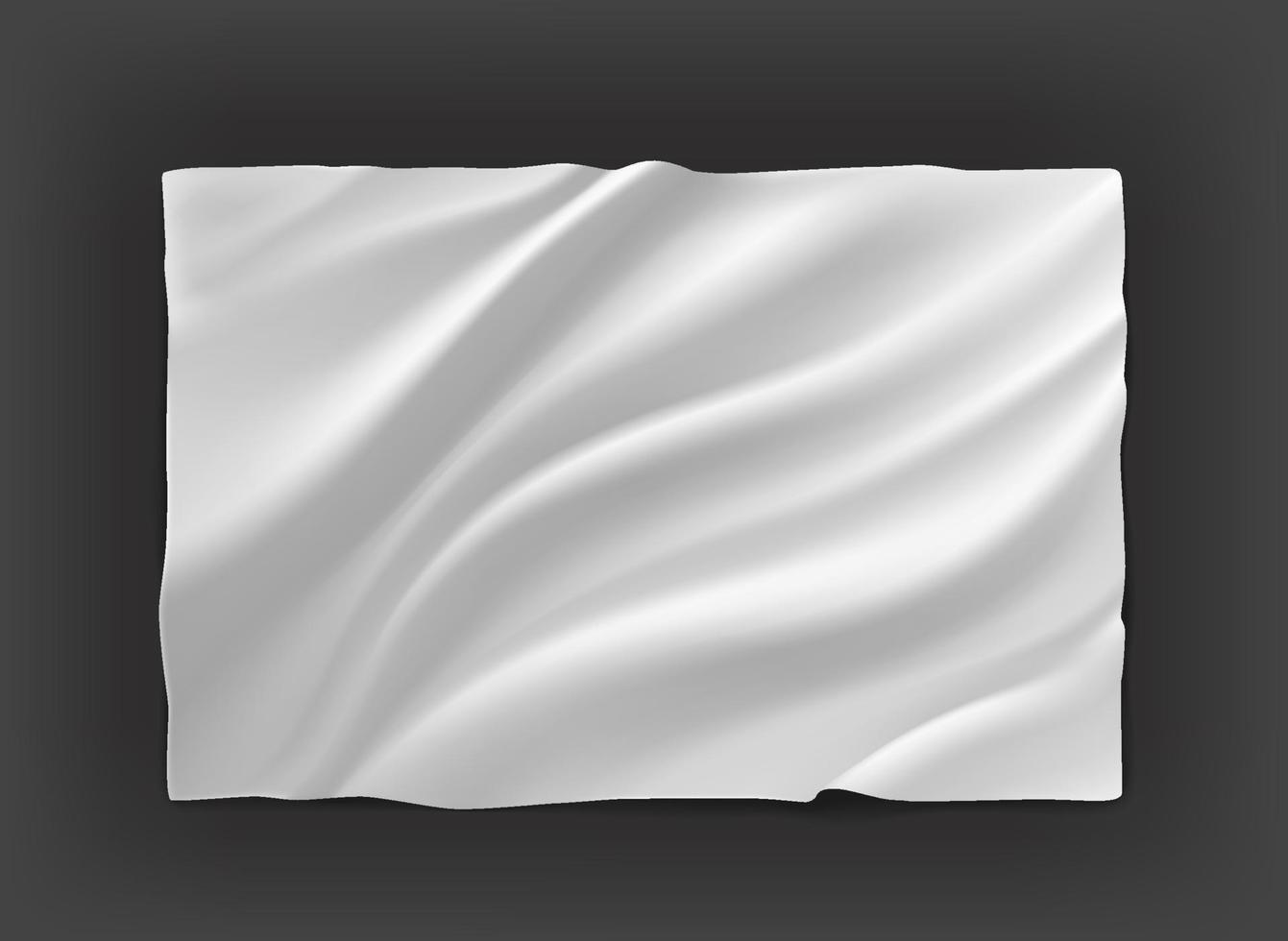 bandera ondeante blanca. maqueta vectorial 3d vector