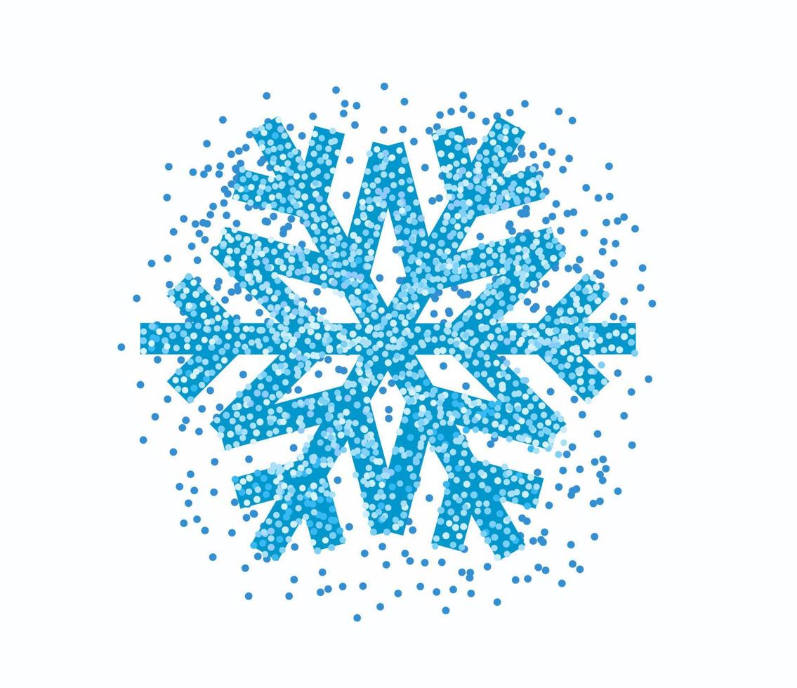 Snowflake with confetti isolated on white background vector