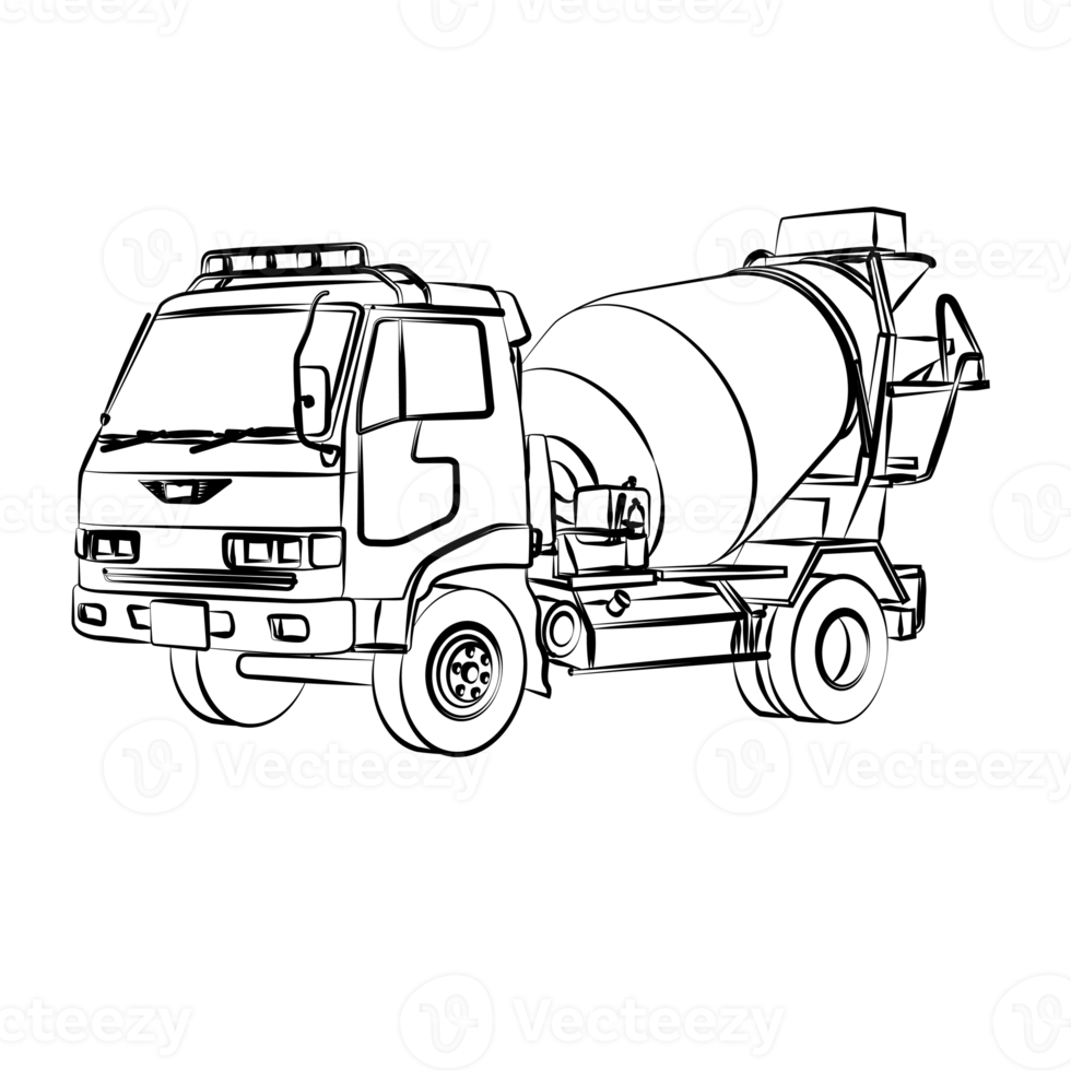 transportation vehicle cartoon in outline style png