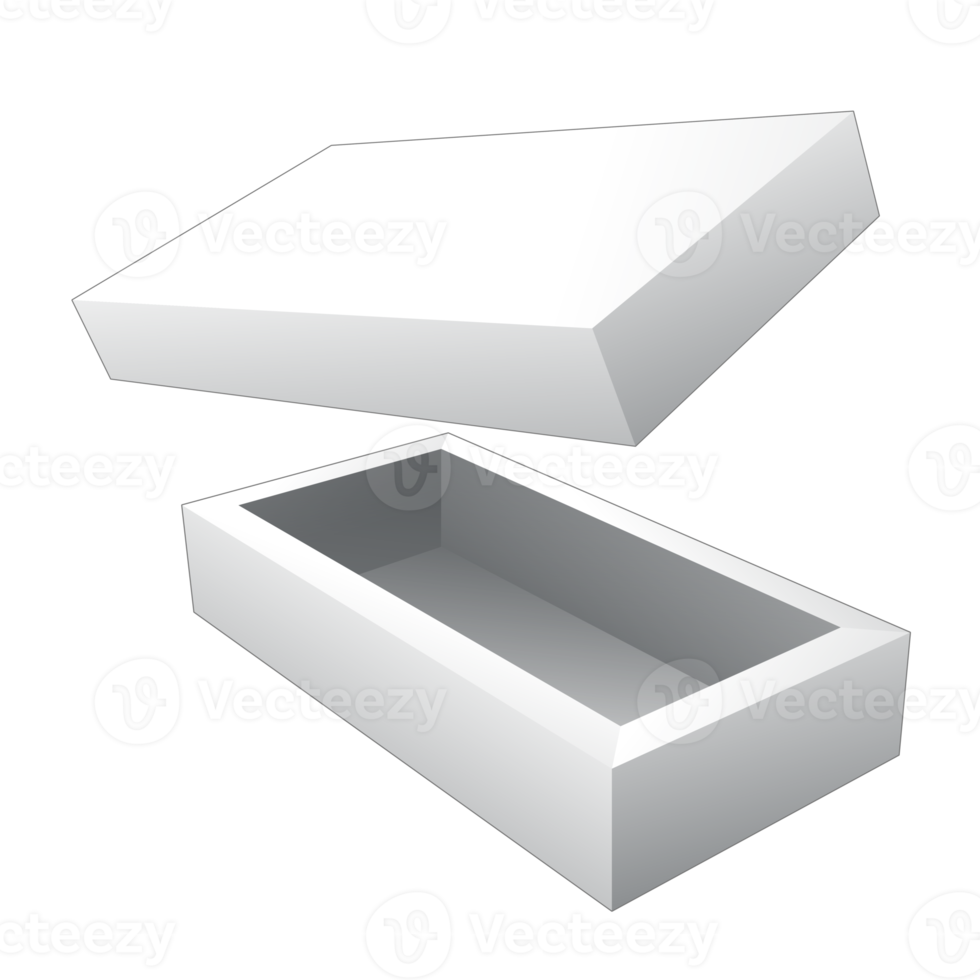 maquete de caixa de embalagem 3d png