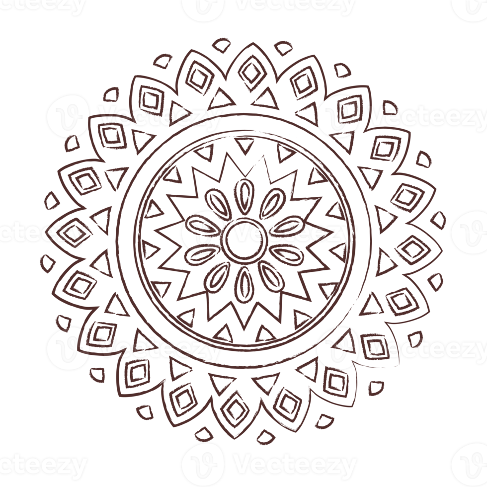 Mandala doodle line art png