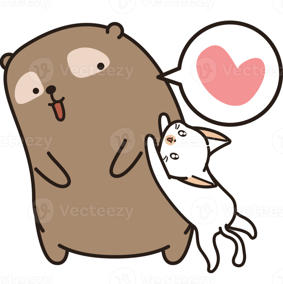 bear and cat character cartoon png