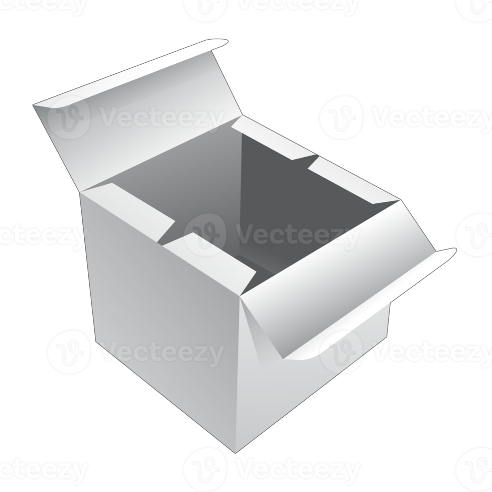 maquete de caixa de embalagem 3d png