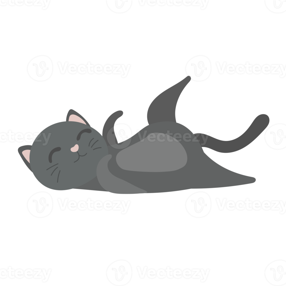 cat cartoon in flat style png