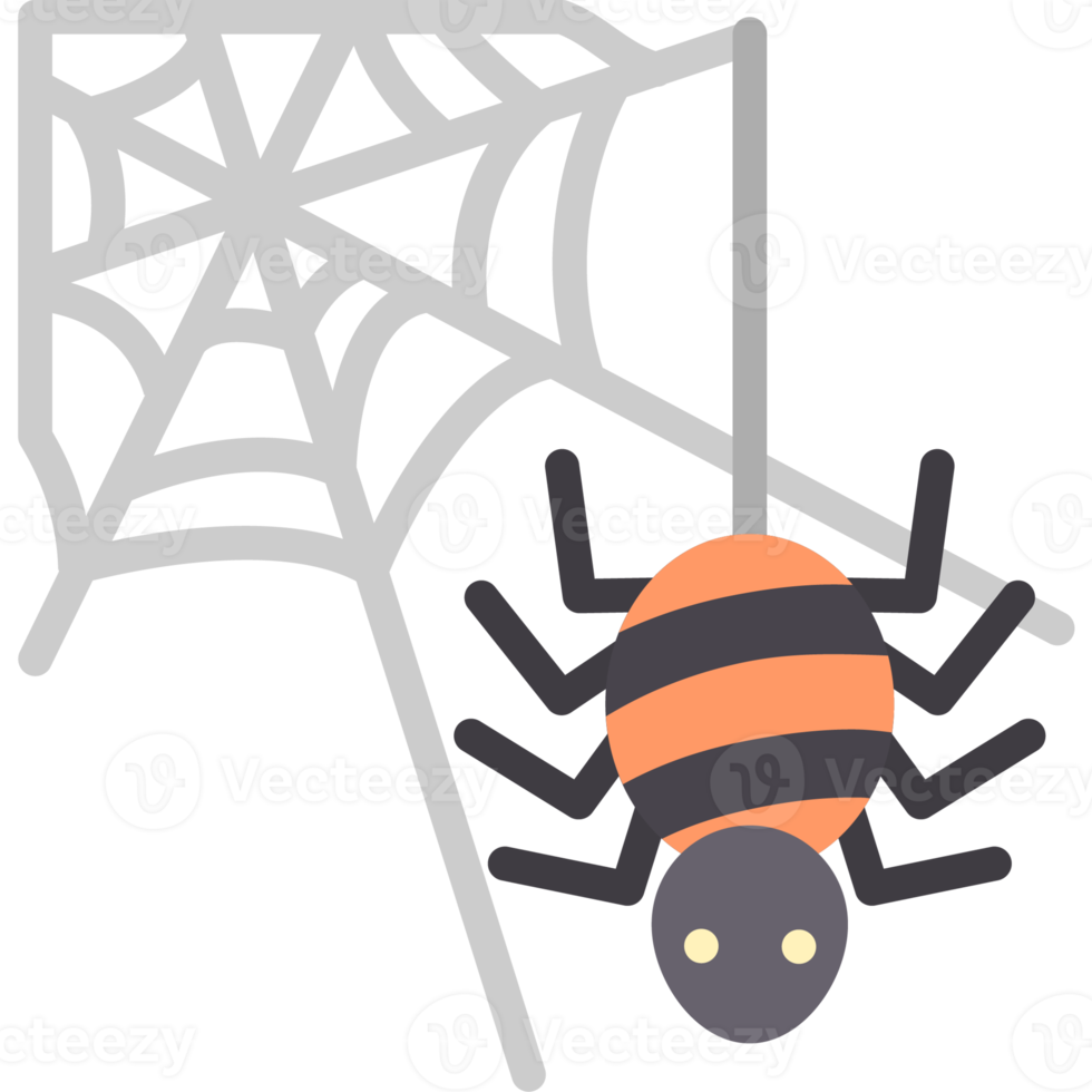 estilo simples de ícone de aranha e web png