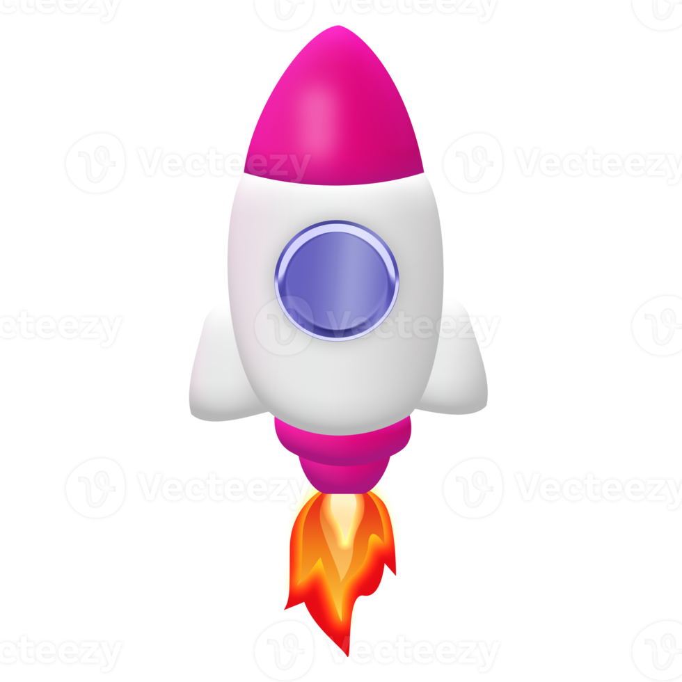 3d illustration rocket icon png