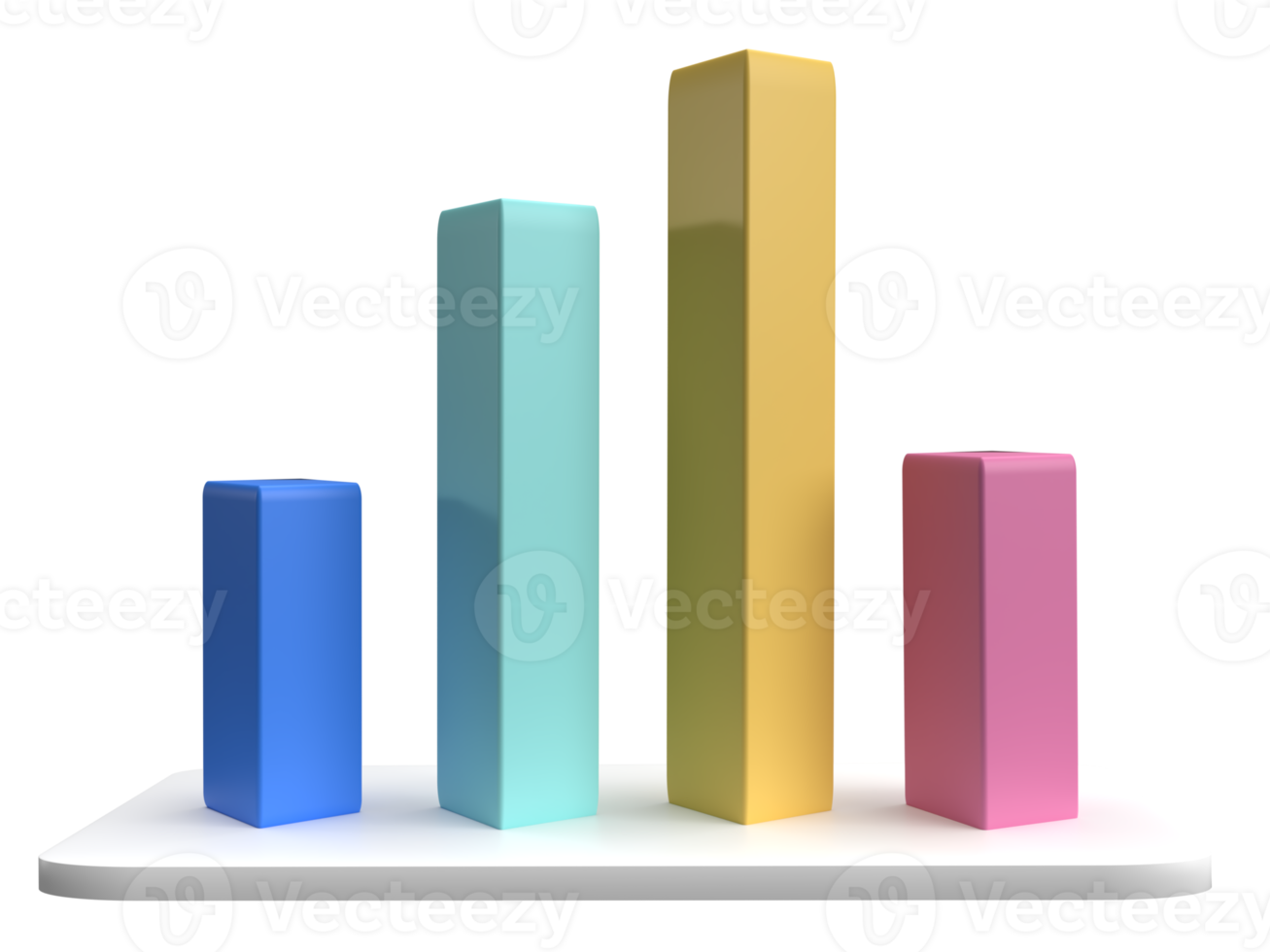 bar graph for web analytics 3d rendering png