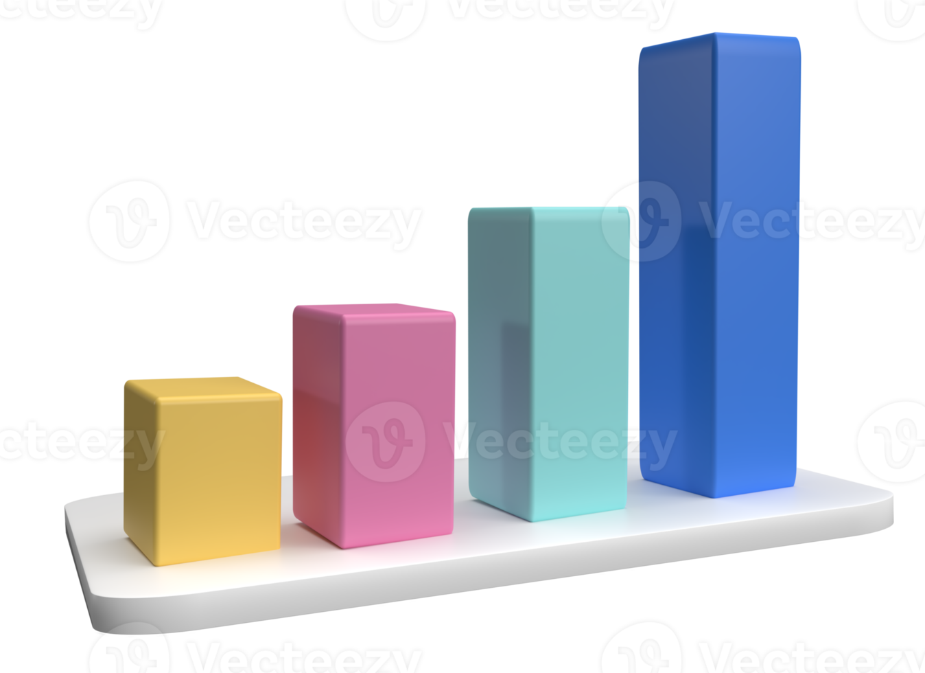 bar graph for web analytics 3d rendering png