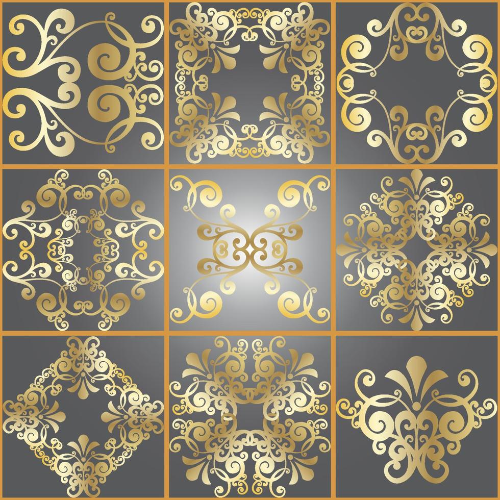 Seamless patchwork tile. Majolica pottery tile. Portuguese and Spain decor. Ceramic tile in talavera style. Vector illustration.  Abstract seamless patchwork pattern with geometric and floral ornament