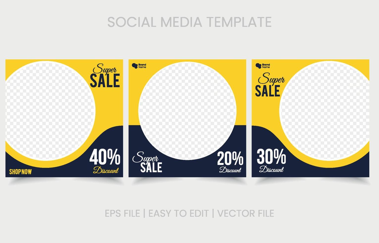 establecer plantilla de diseño moderno de redes sociales vector