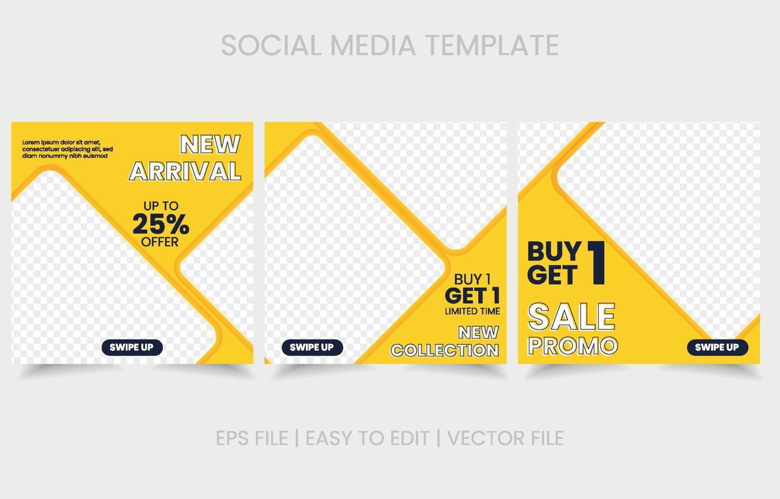 set social media modern design vector
