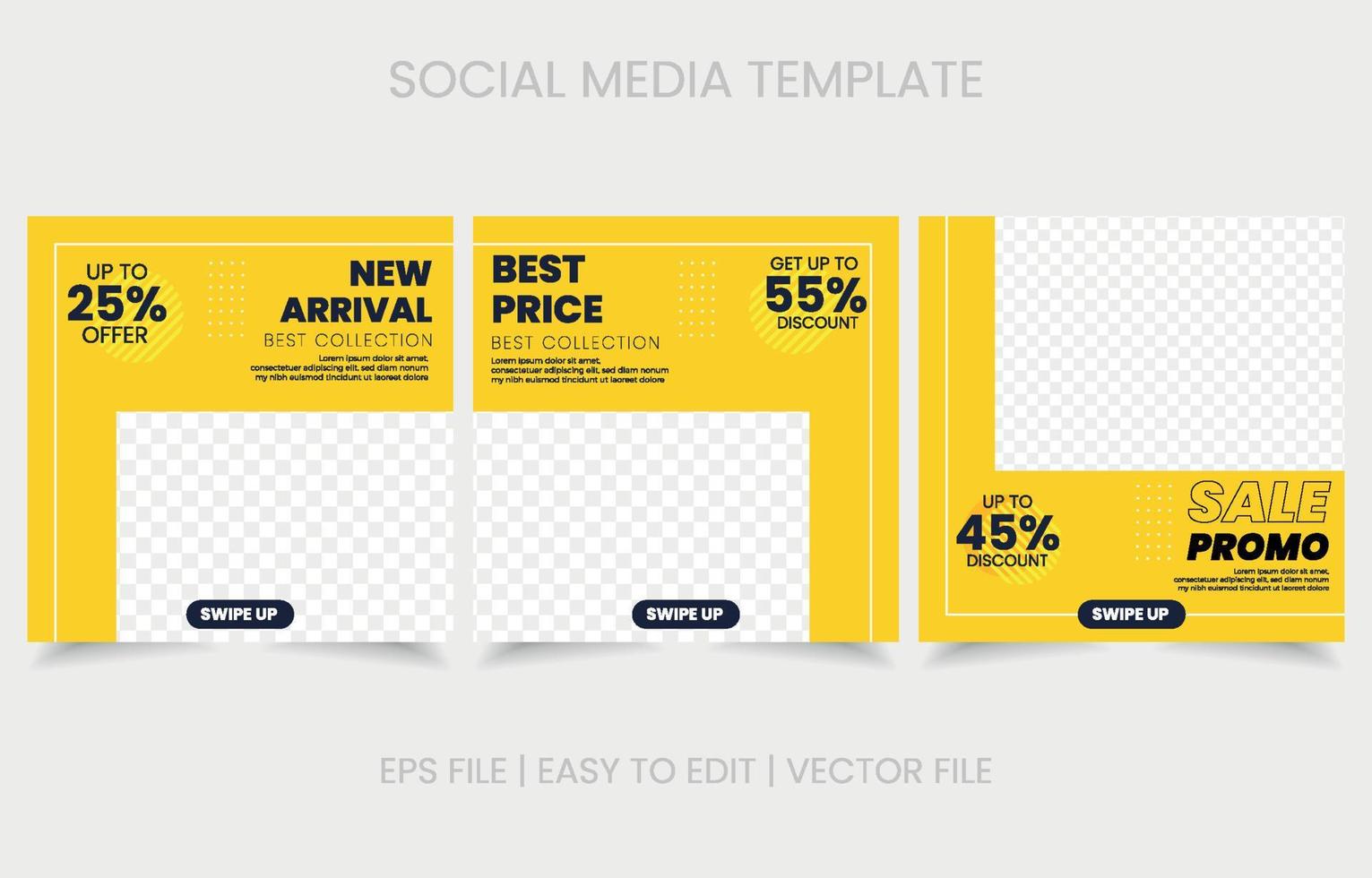 sale promo social media set vector design