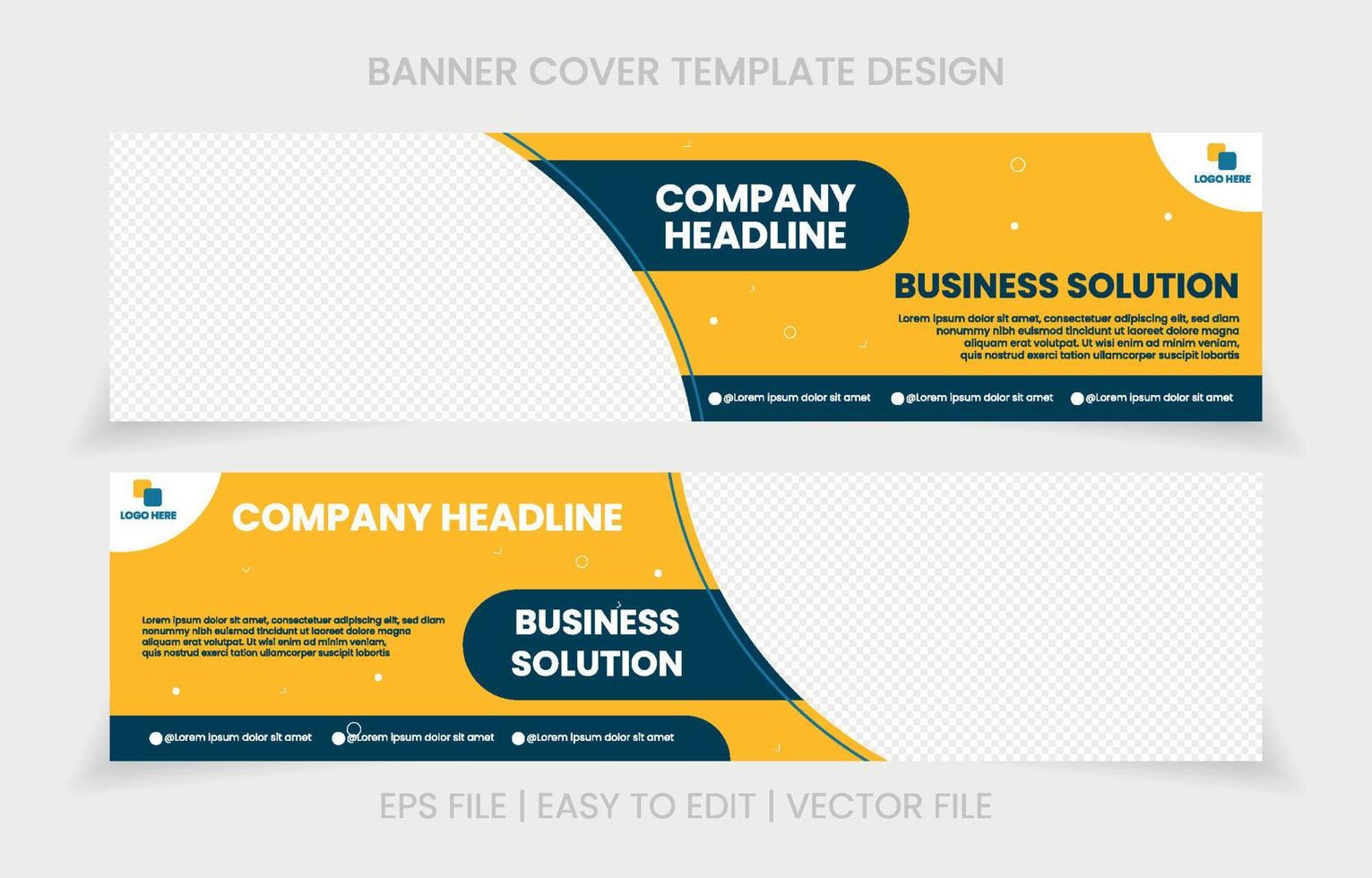 set vector design company cover banner social media