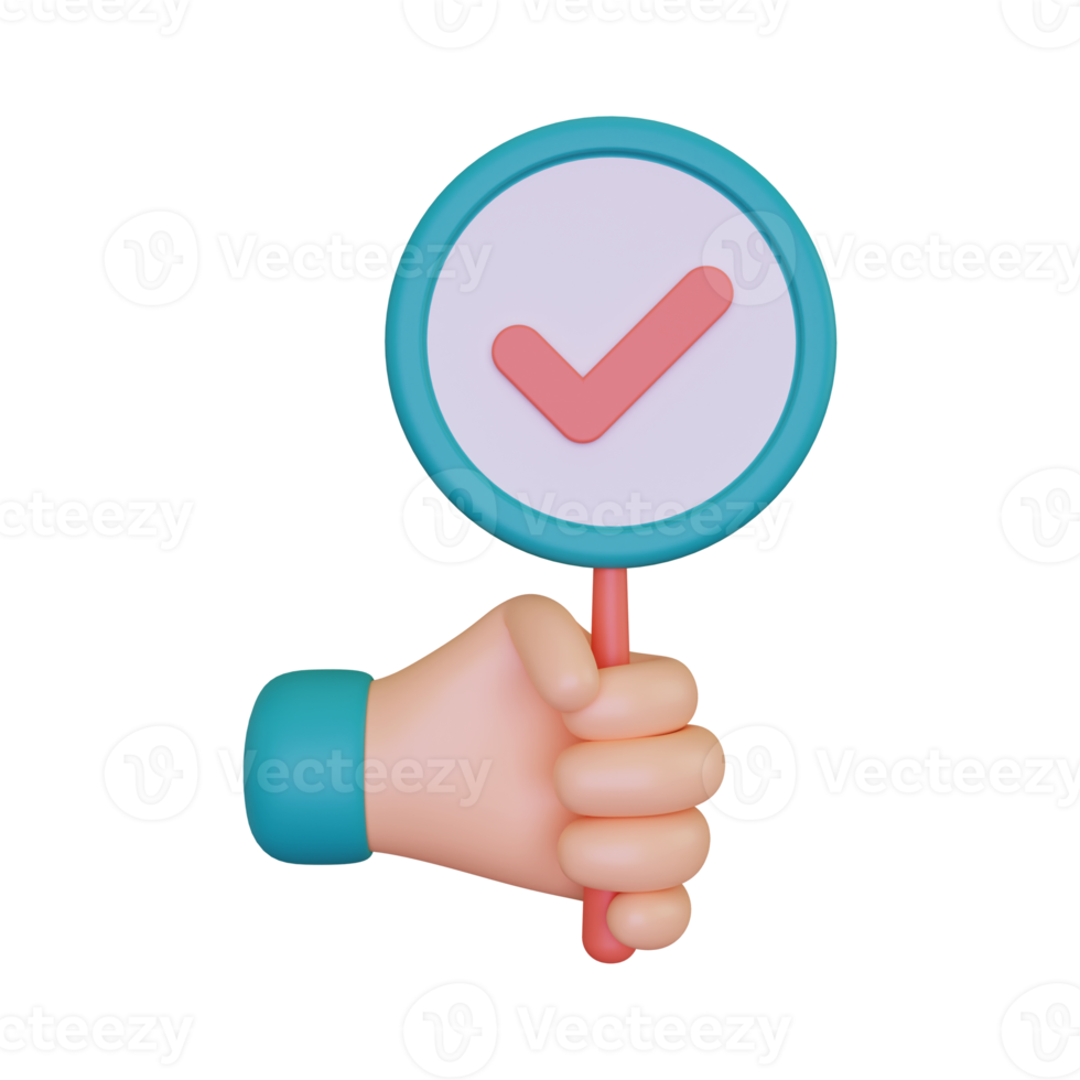 3d render Holding Approval board icon png