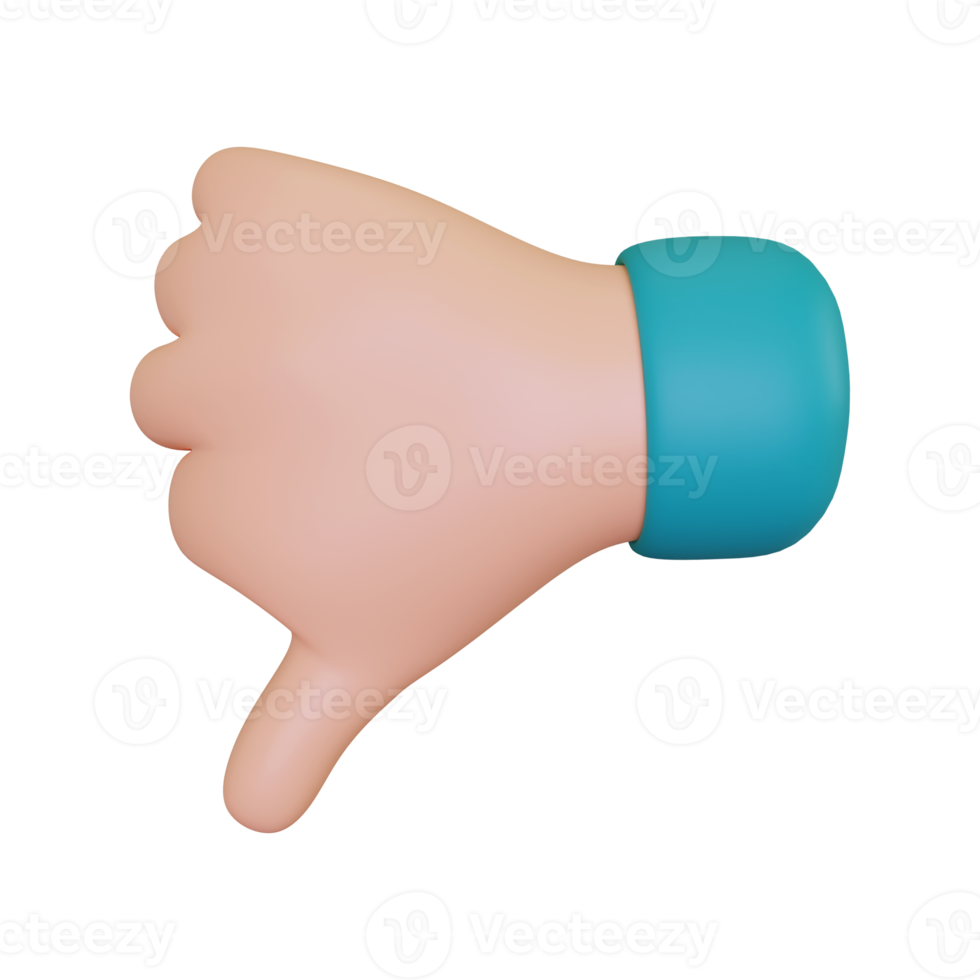 3d render Thumbs Down icon png