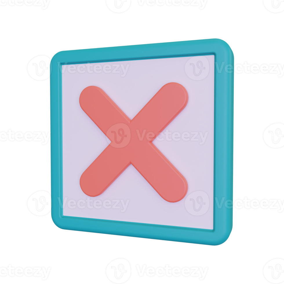3d render Rejection Sign icon png