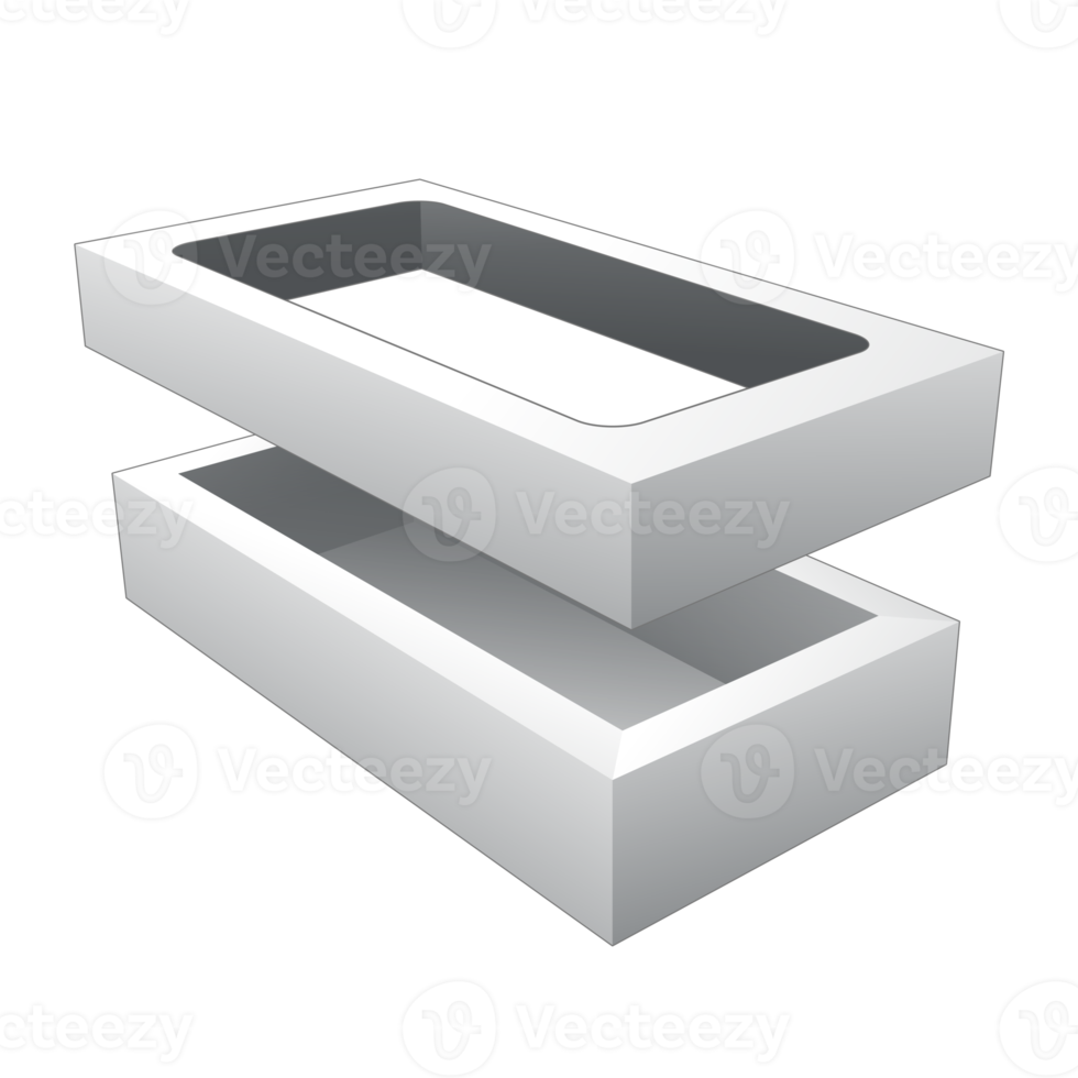 maquete de caixa de embalagem 3d png