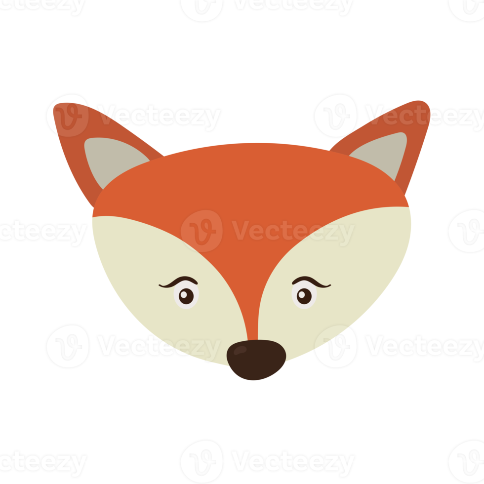 Animal head cartoon sticker in flat style png