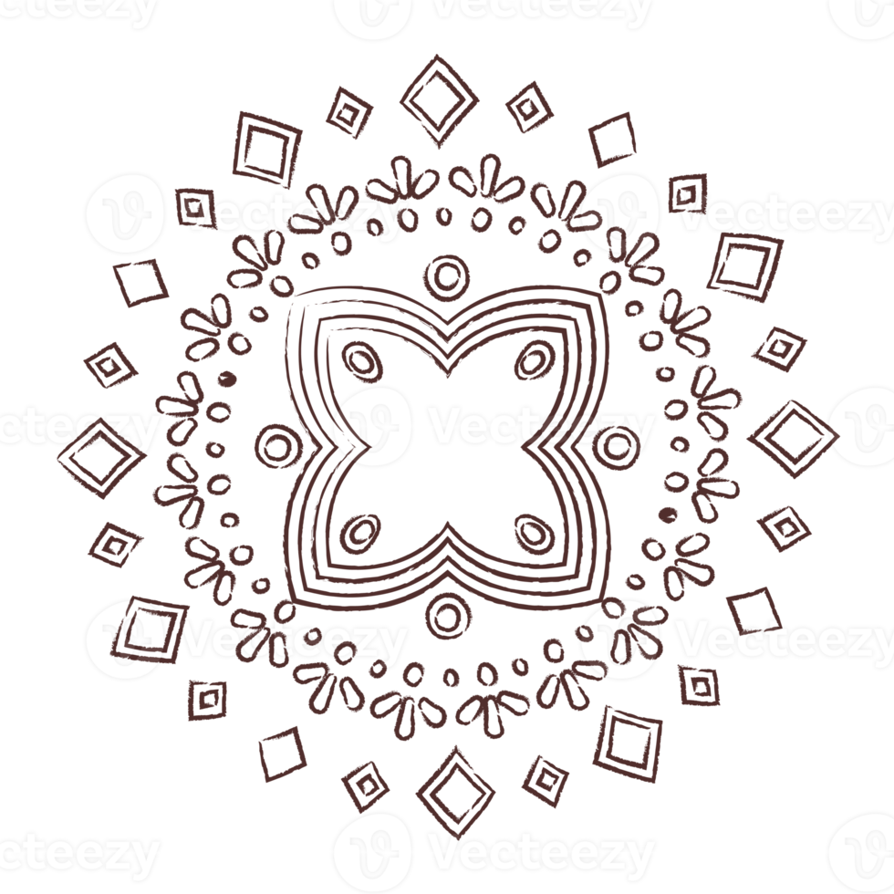 Mandala doodle line art png