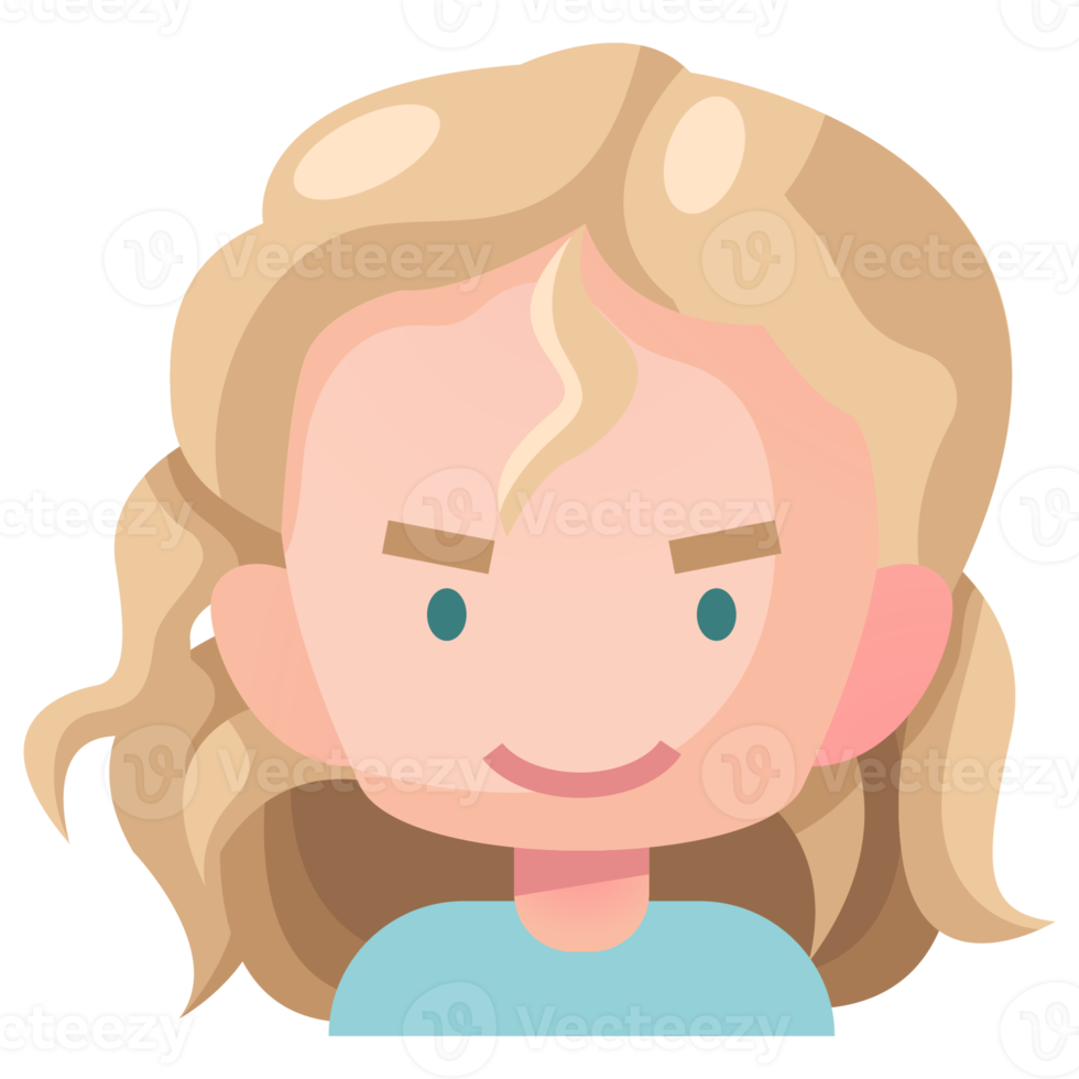 Avatar cartoon in flat style png