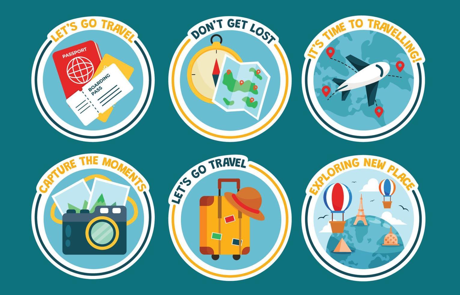 World Tourism Day Sticker Collection vector