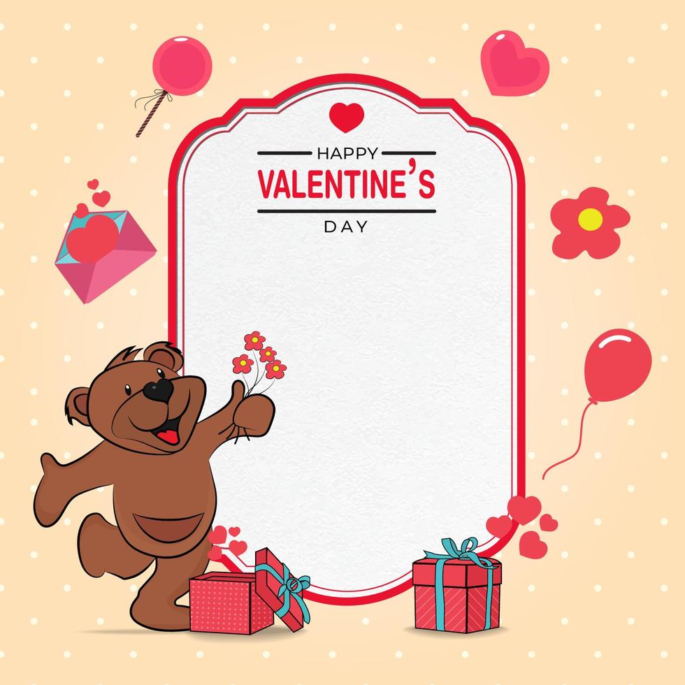happy teddy bears in love vector