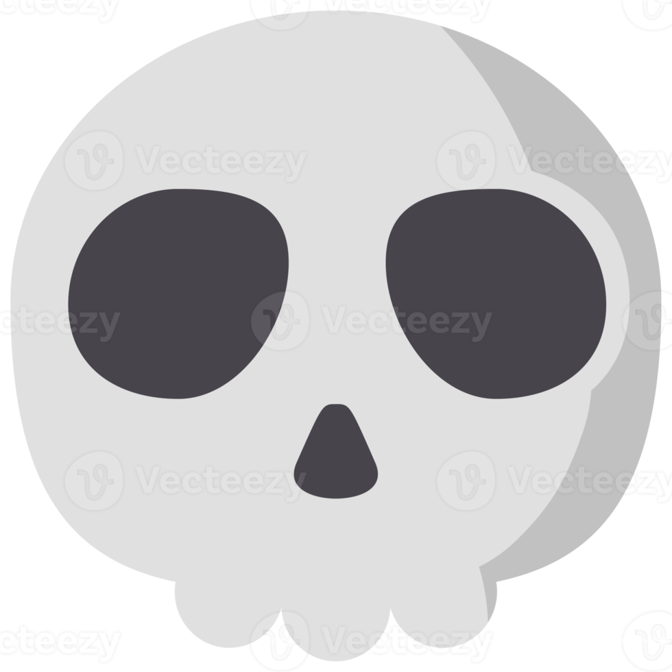 icono de calavera estilo plano png