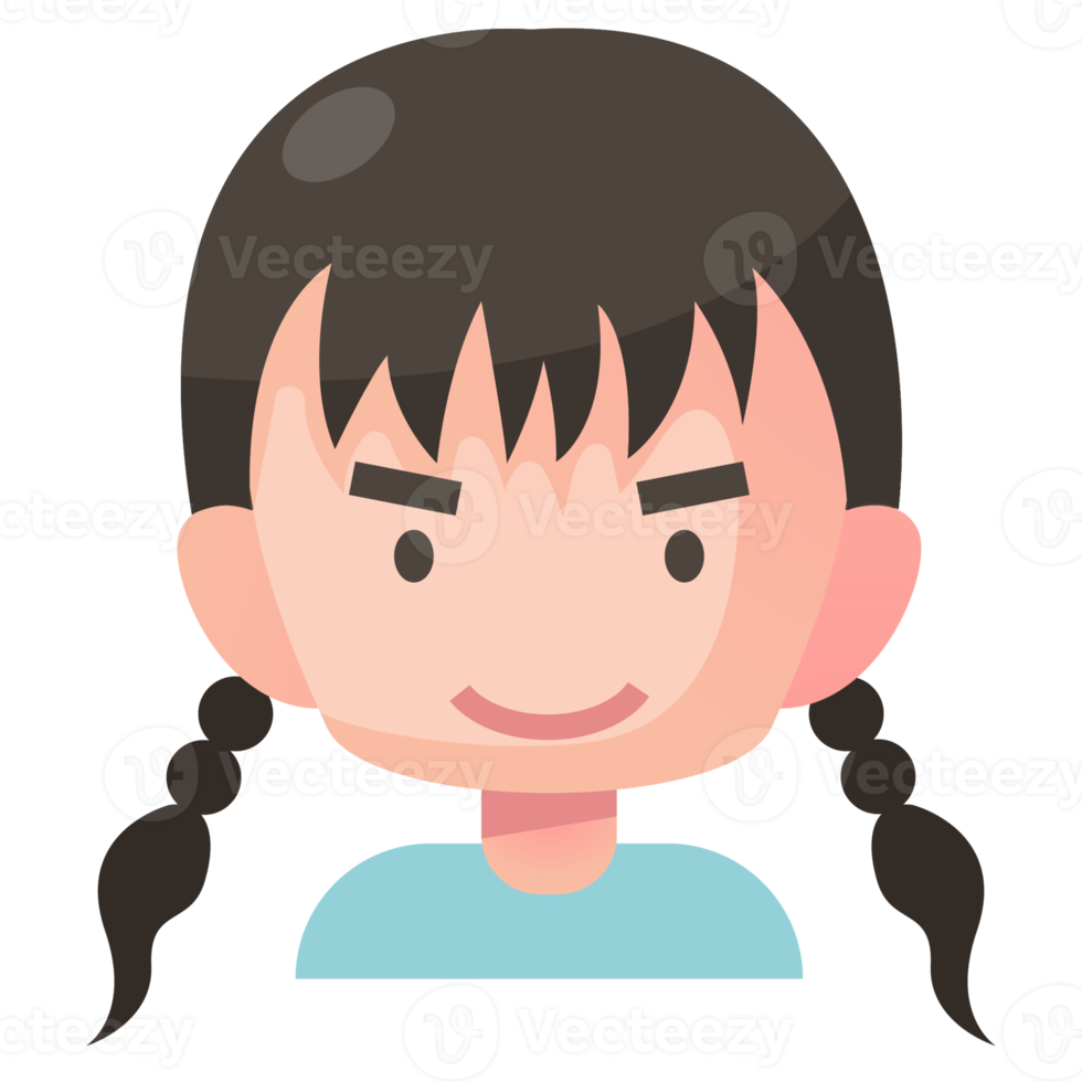 Avatar cartoon in flat style png